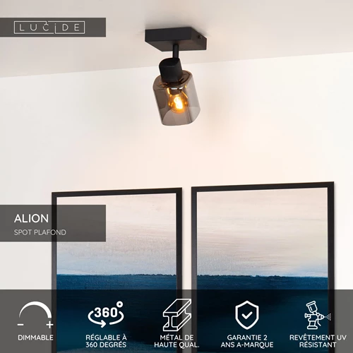 Lucide ALION - Spot plafond - 1xE14 - Noir - USP